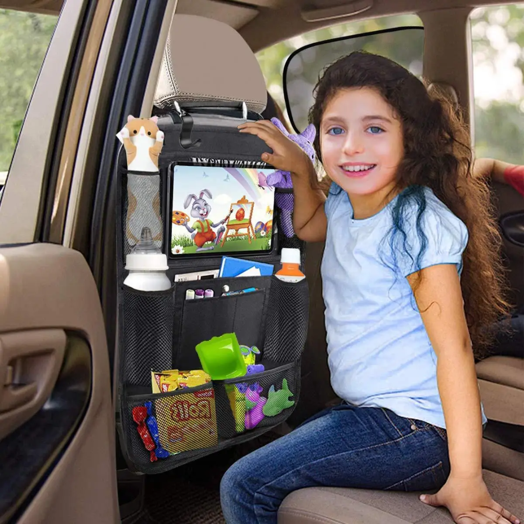 Car Back Seat Organizer with Tablet Holder – Kids Car Storage Organizer