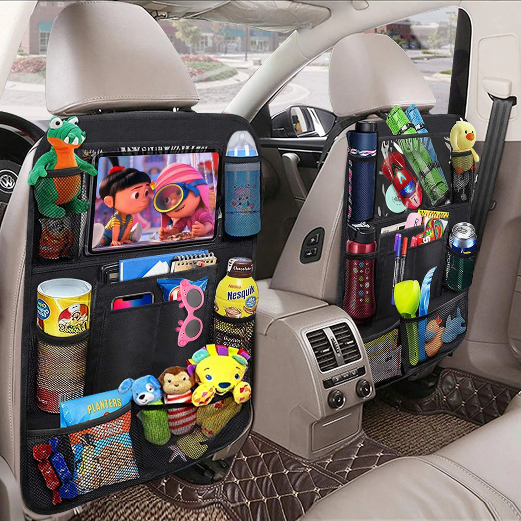 Car Back Seat Organizer with Tablet Holder – Kids Car Storage Organizer
