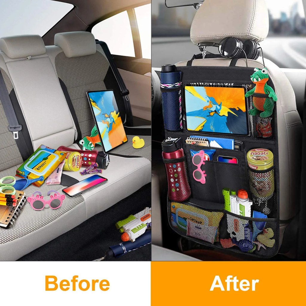Car Back Seat Organizer with Tablet Holder – Kids Car Storage Organizer